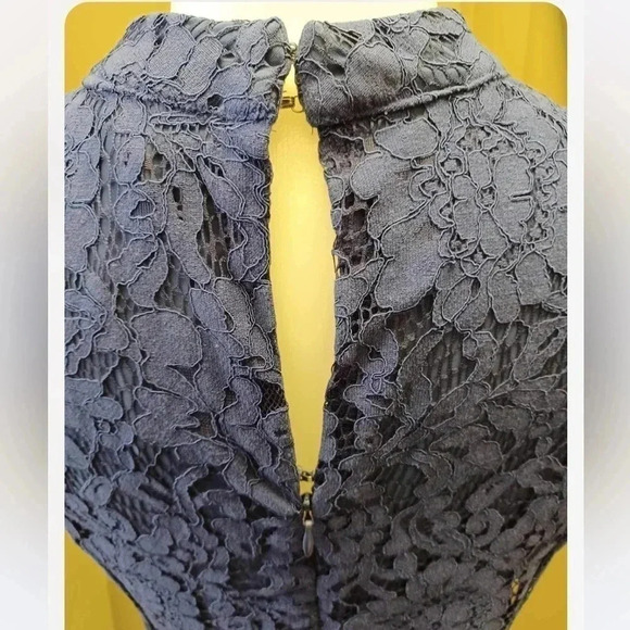 White House Black Market WHBM  Blue Sheath Midi Dress Size 4 - Picture 8 of 10